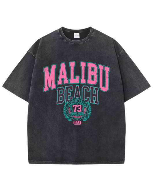 Malibu Beach  Stone Washed Oversized Women's T-Shirt